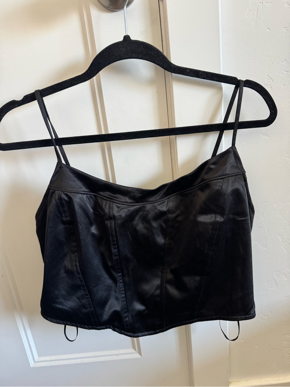 American Eagle Black silk Cropped Cami Top - Women